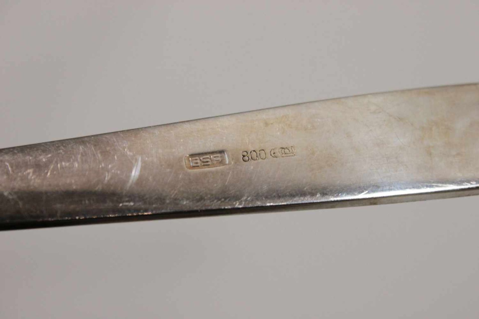 Silberbesteck, 133 Teile, mit BSF 800 Halbmond und Reichskrone punziert, Bremer Silberfabrik, 12x - Bild 2 aus 2
