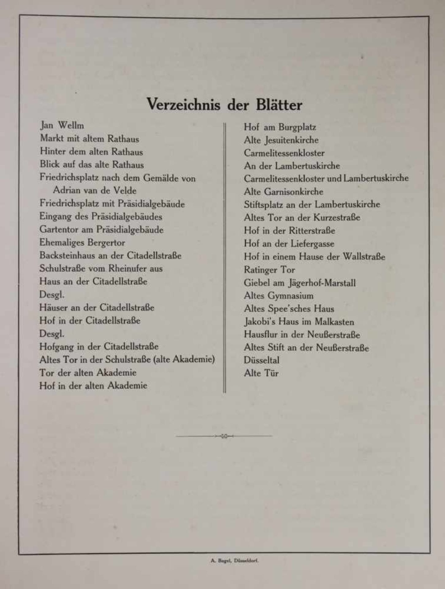 Aus dem alten Düsseldorf. Vierzig malerische Ansichten nach Original Gummidrucken. Düsseldorf - Bild 4 aus 4