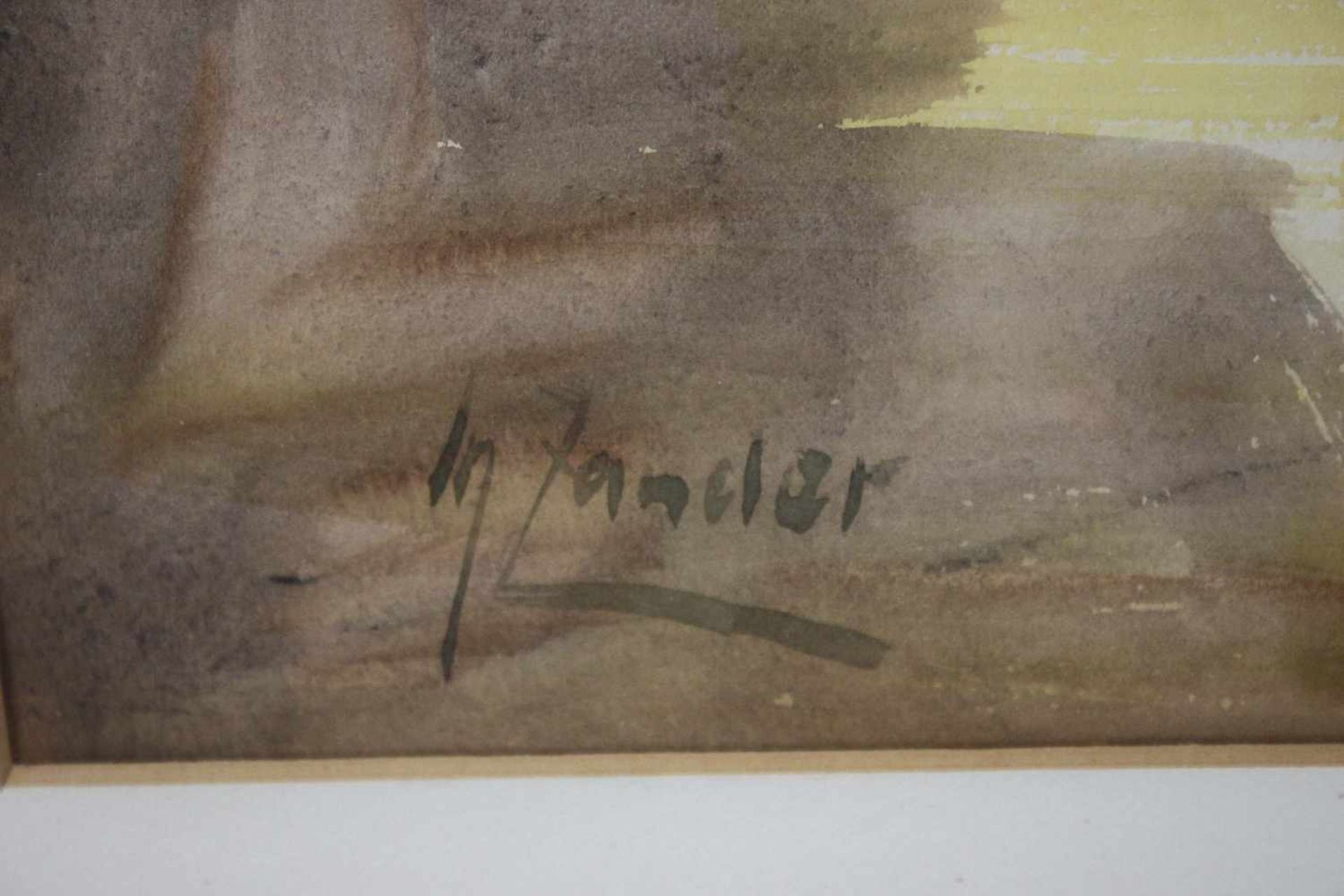 Max Zander (1907 Wuppertal-Barmen - 1985 Meerbusch-Büderich), Die Mühle, Aquarell a. Papier, un. - Bild 2 aus 2