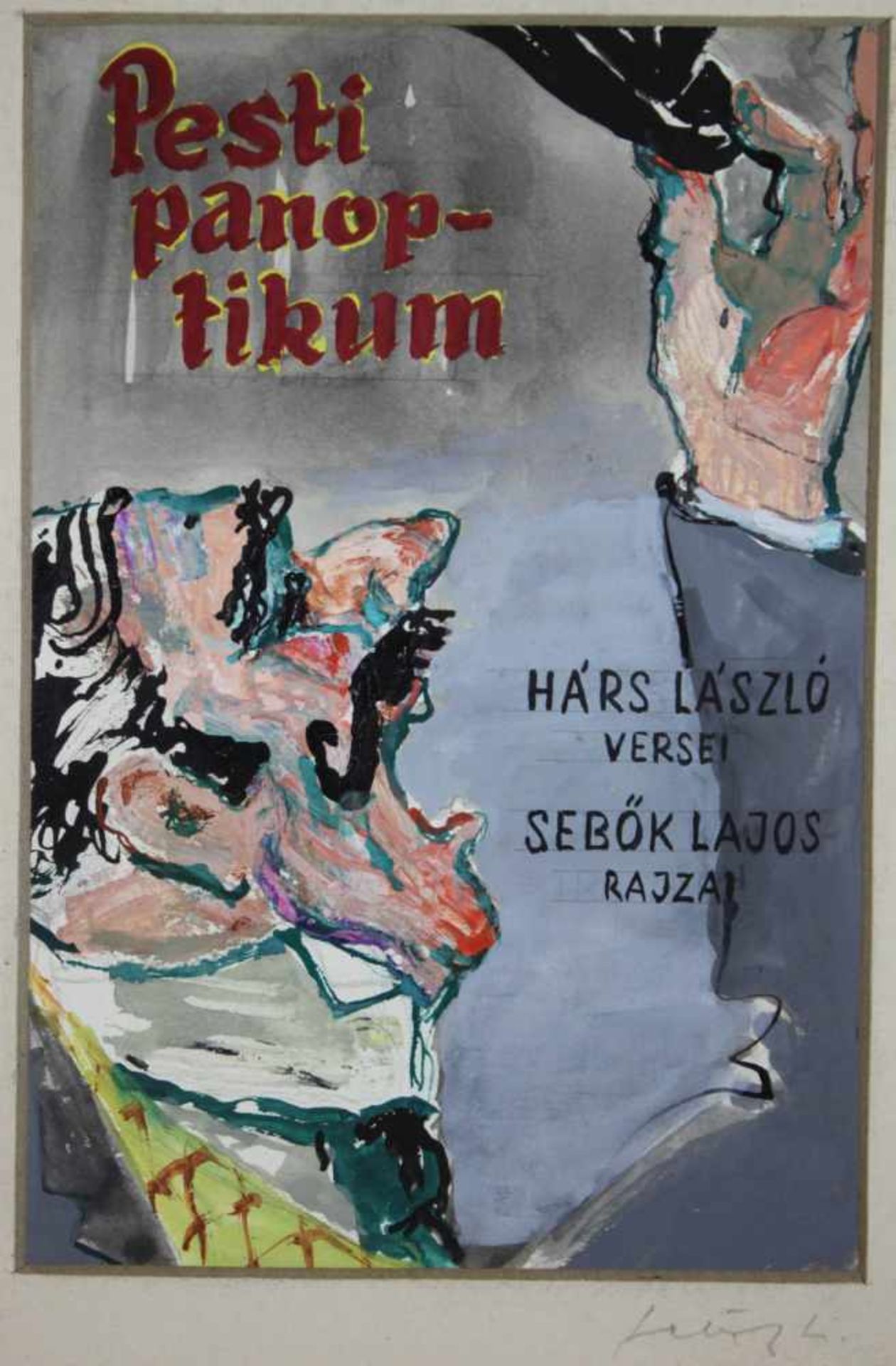 Lajos Sebök (ungarisch 1910 - 1996), Pesti panoptikum, wohl Skizze von einem Buchumschlag, sign.: