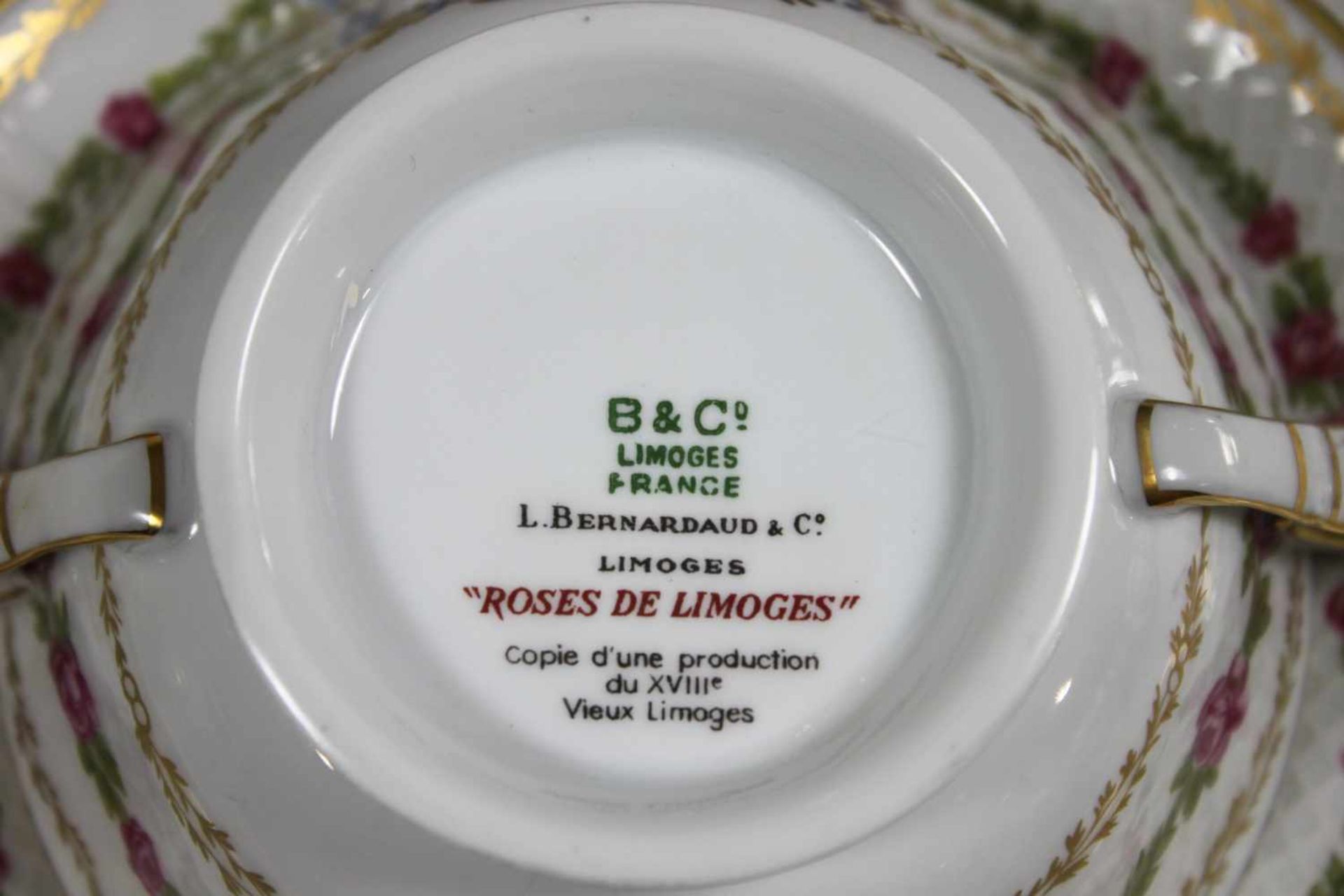 Speiseservice für 6 Personen, L. Bernardaud und Co, Limoges, Frankreich, Model Roses De Limoges, - Bild 2 aus 3