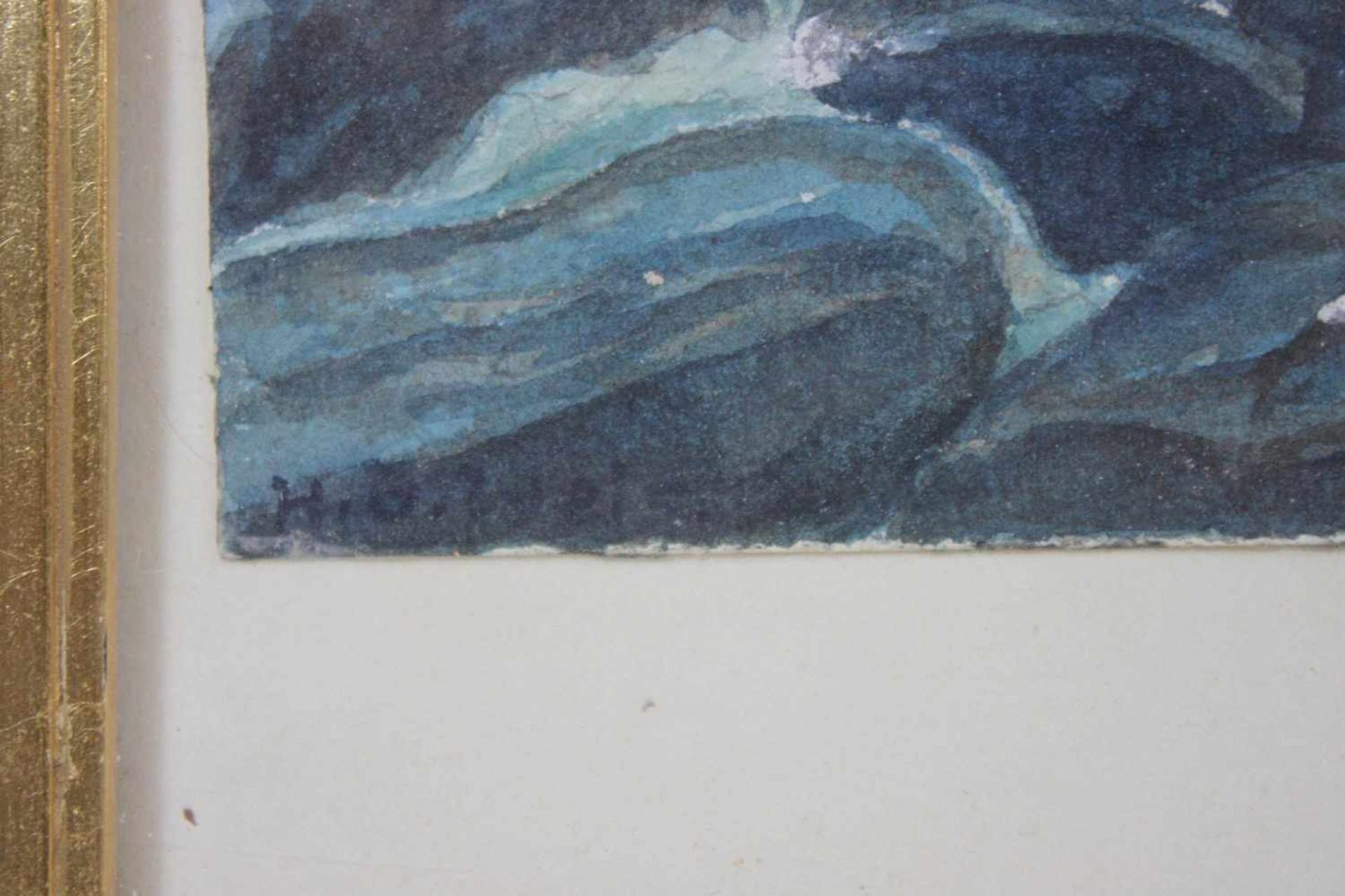 Der Sturm, Aquarell a. Papier, un. links sign., Lichtmaße: ca. 23 x 30 cm, verglast, gerahmt: 35 x - Bild 2 aus 2