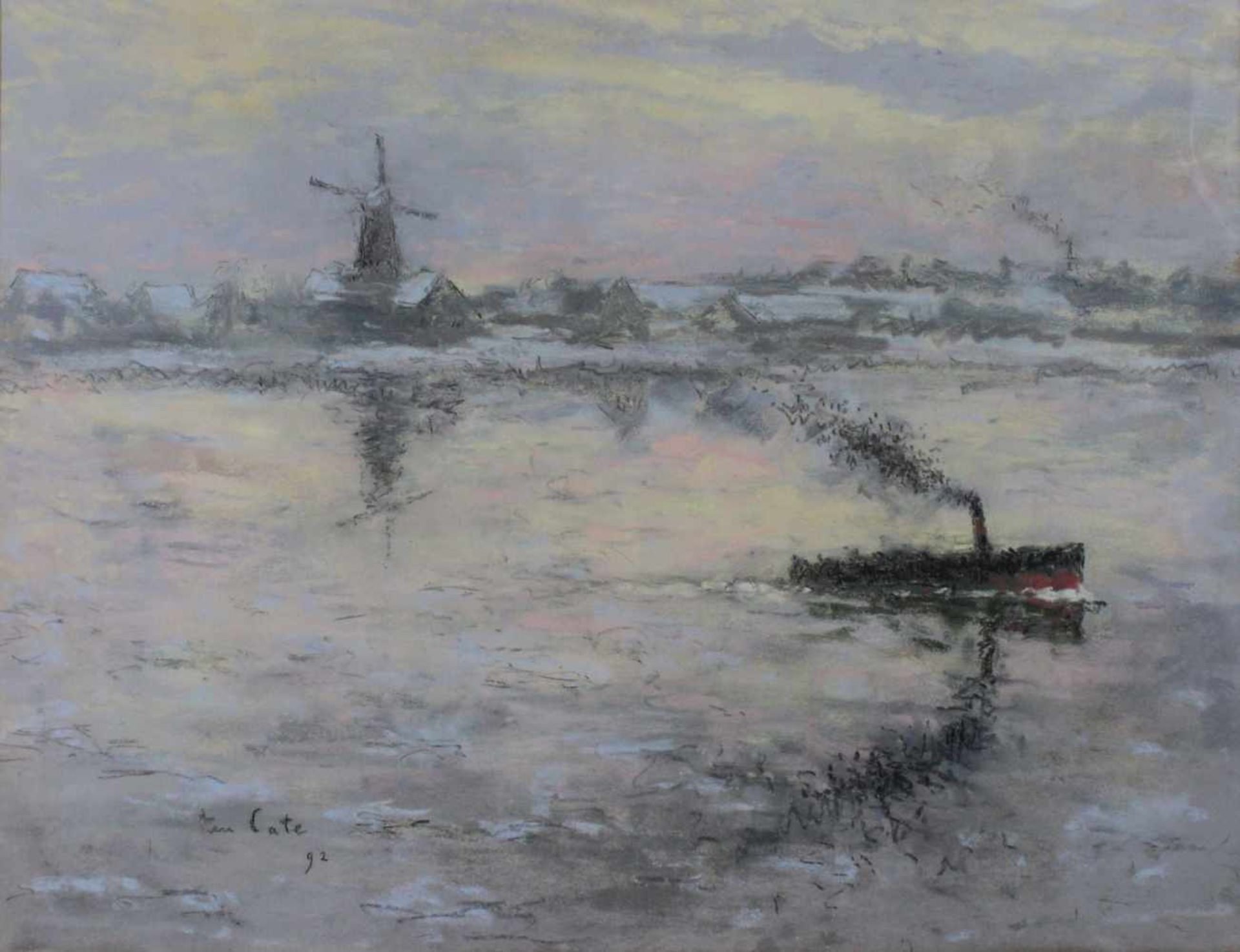 Siebe Johannes ten Cate (niederländisch, 1858 - 1908), Niederländische Küstenansicht, 1892,