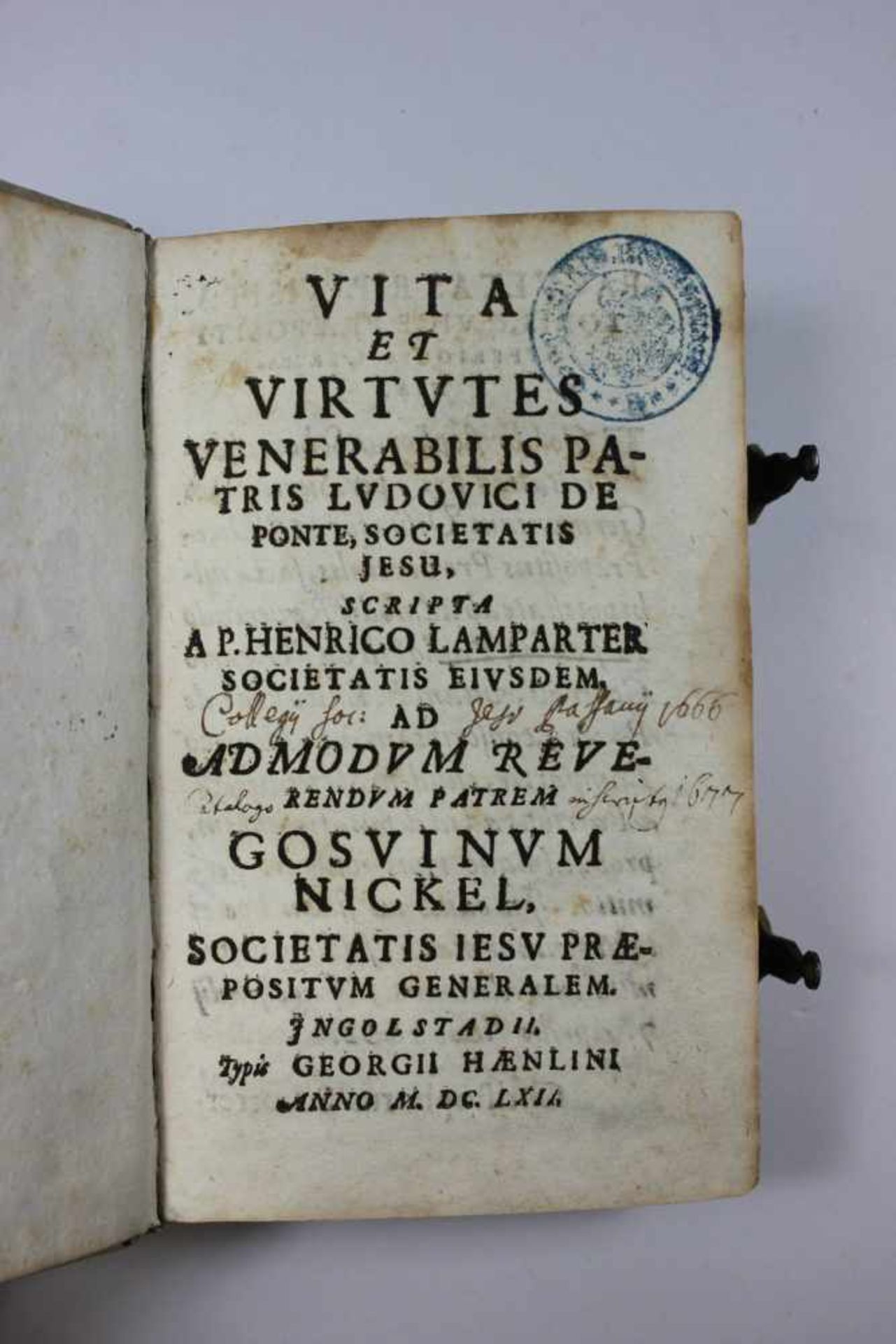 Vita et virtutes venerabilis patris Ludovici de Ponte, Societatis Jesu. Autor: Lamparter, - Bild 3 aus 4