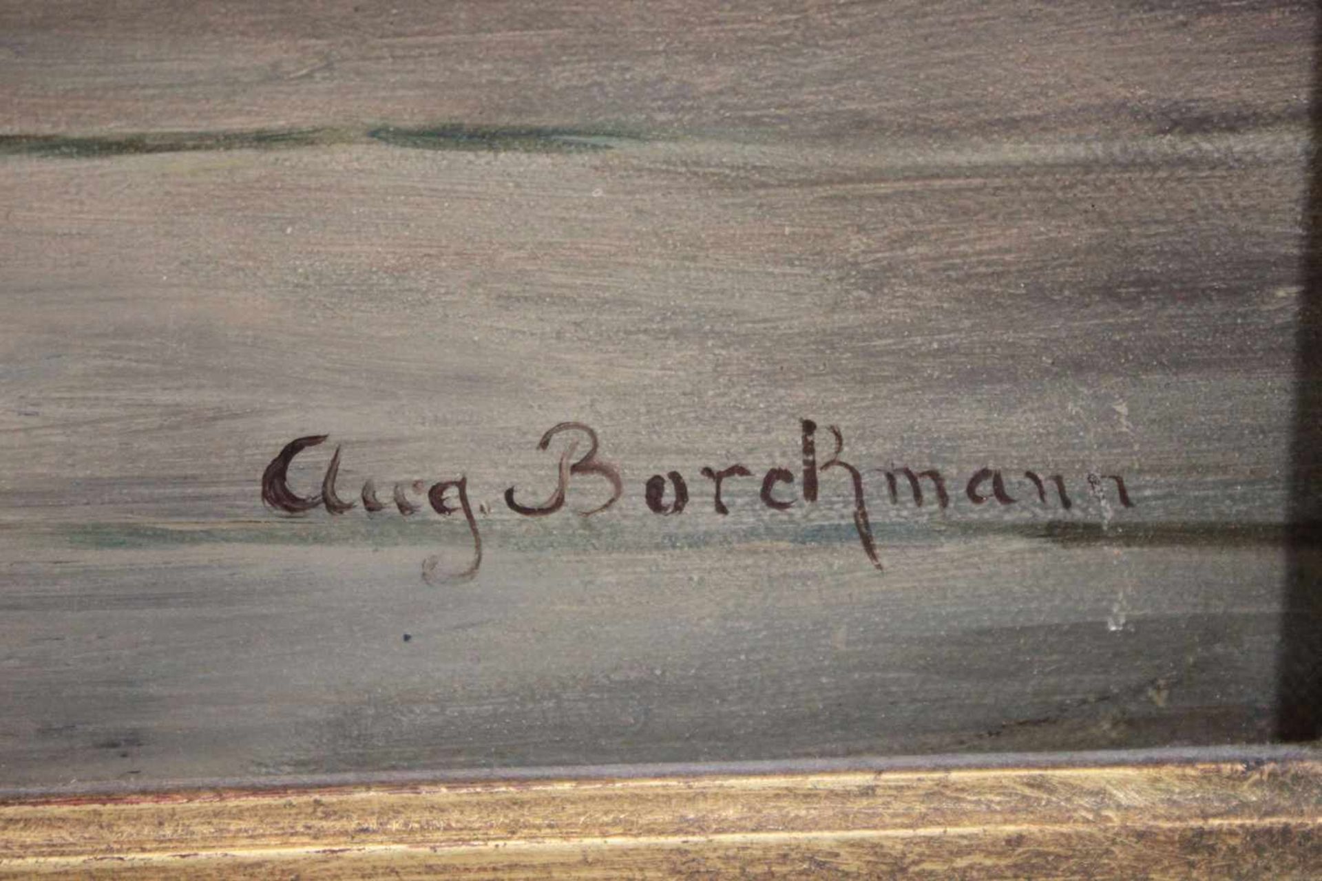 August Borckmann (1827 - 1890), Genregemälde: Im Haus des Schuhmachers, Öl a. Leinwand, un. rechts - Bild 2 aus 3
