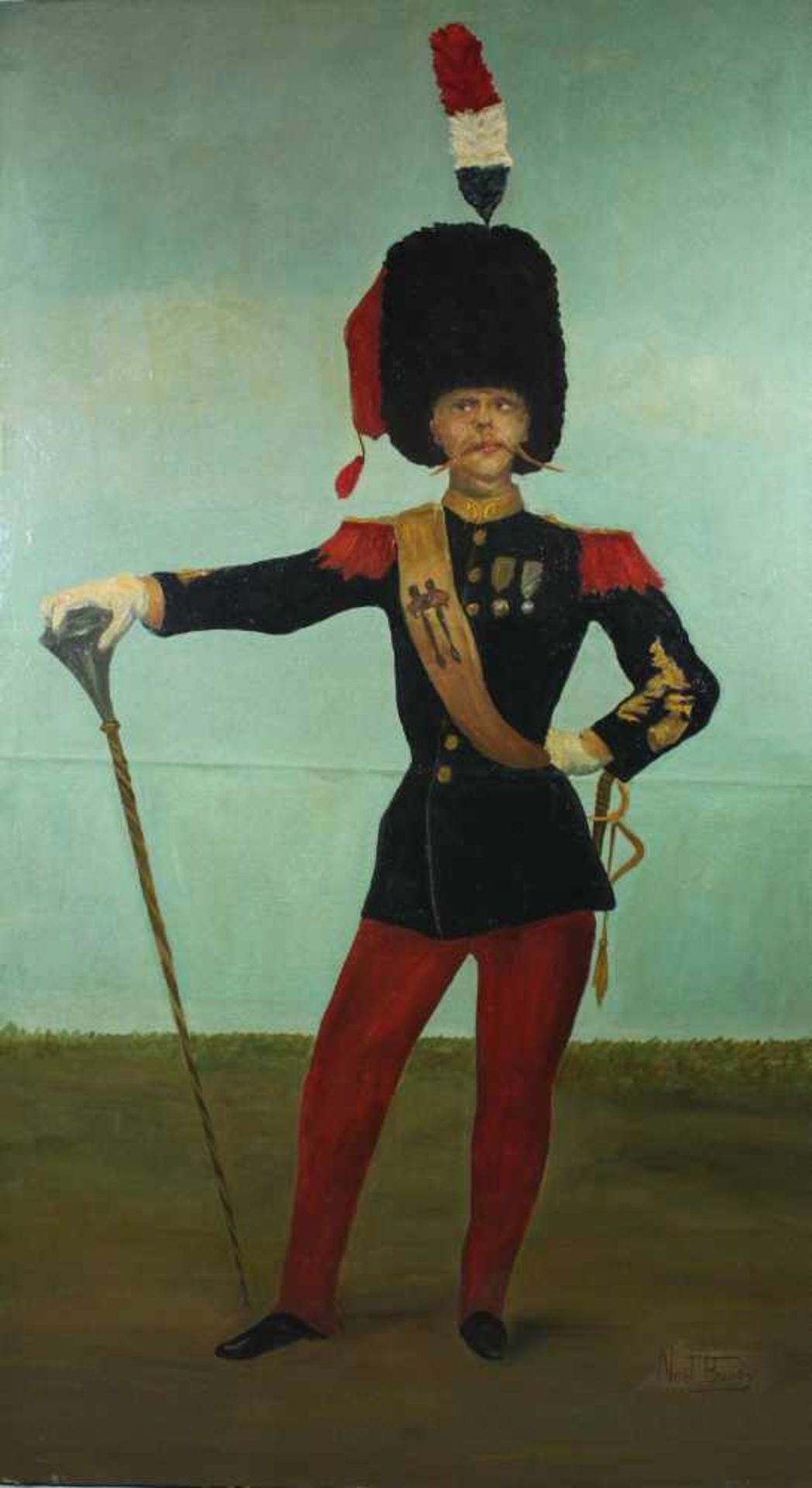 Noel Boudy (1864-1902), Porträt des Militärs, Öl a. Lwd., unt. rechts sign., 143 x 79 cm,