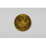 Goldmünze, 986-er, 1 Dukat 1915 Österreich Franz Joseph I, Gesamtgewicht ca. 3,5 g, DurchmesserM