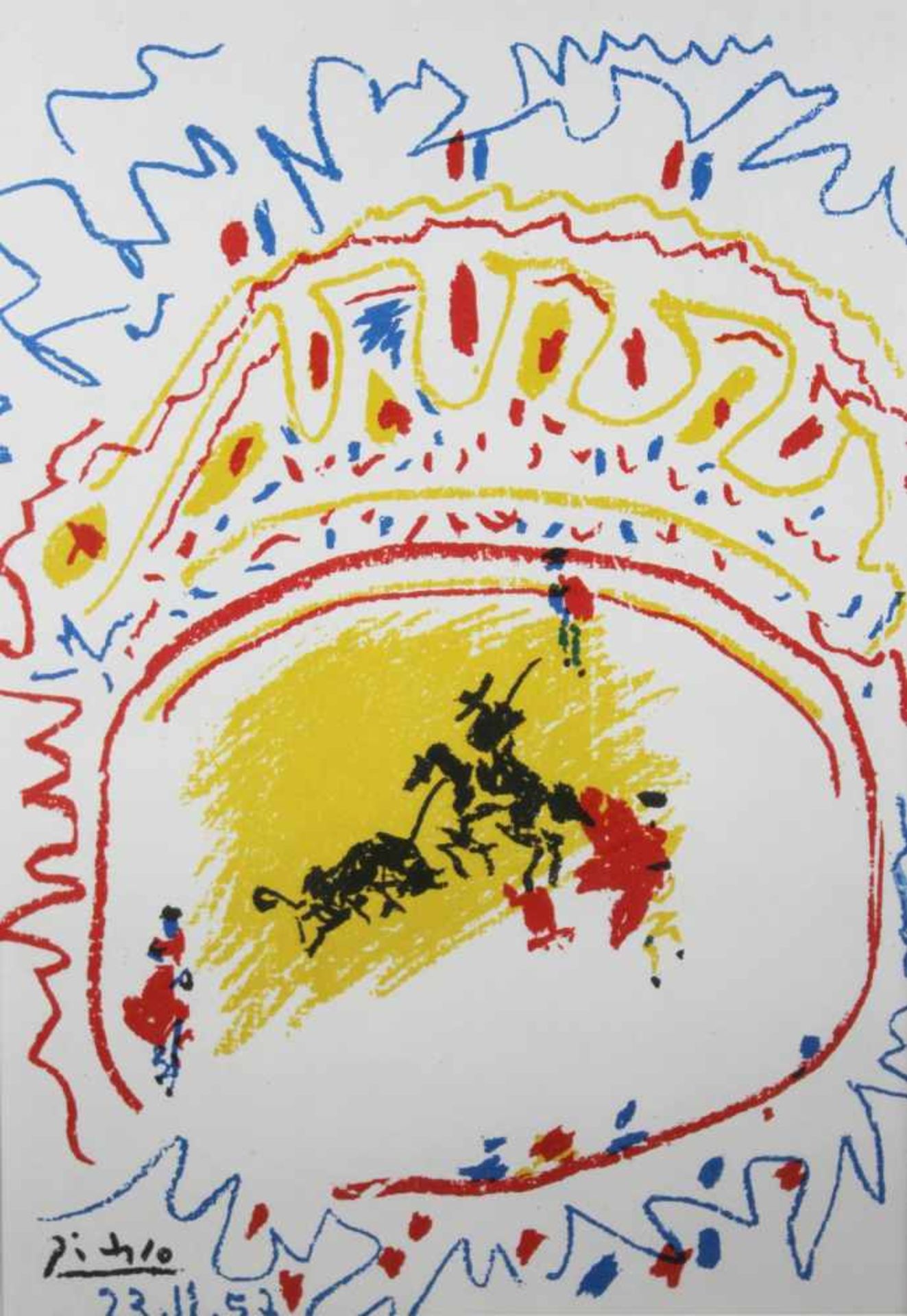 Pablo Picasso, La Petit Corrida, Farblithografie, im Stein sign., 1970er Jahre, Blattgröße: 31,5 x