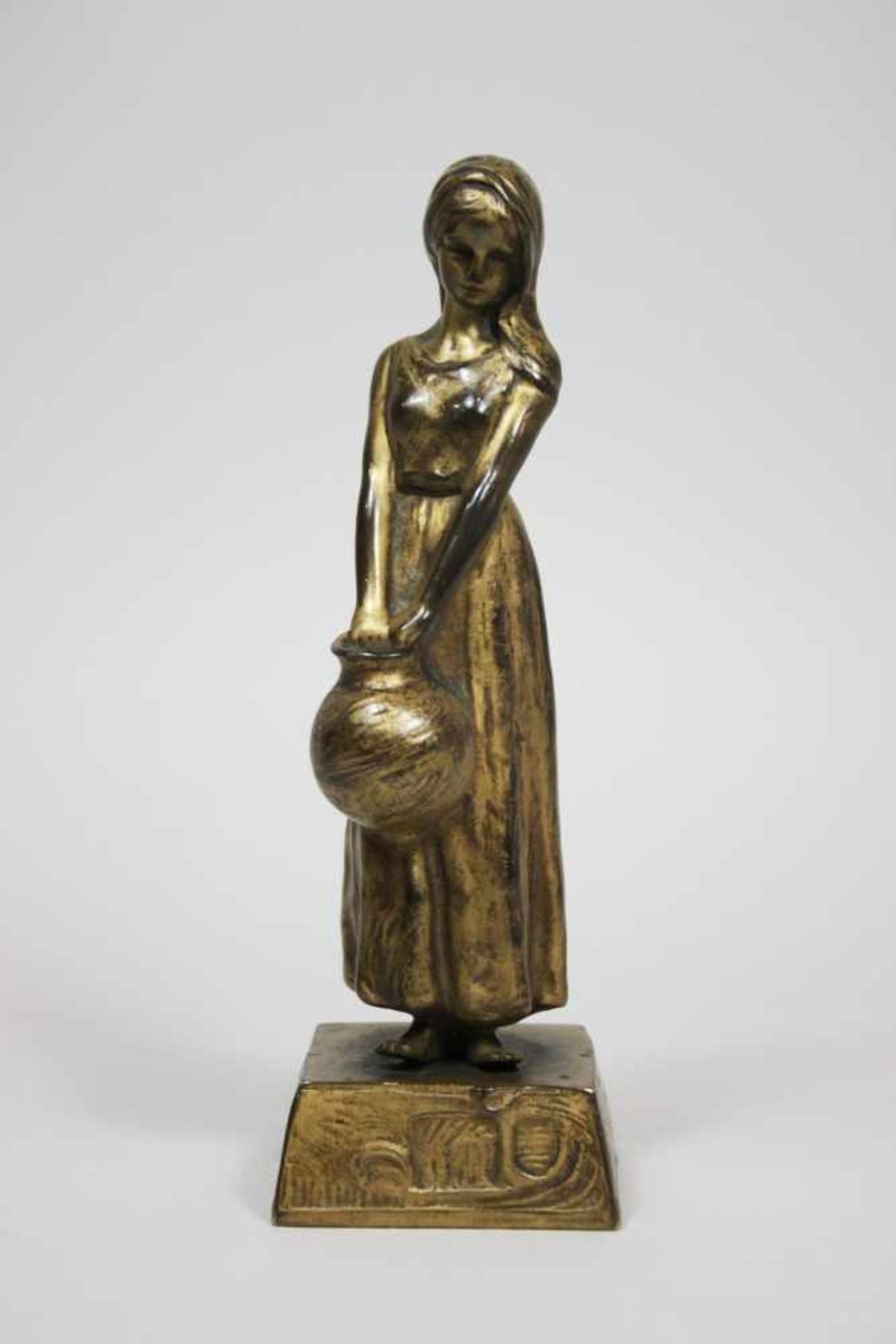 Peter Tereszczuk (Wybudow/ Ukraine 1875-1963 Wien), kleine Bronzefigur - Mädchen mit Krug, um