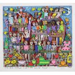 James Rizzi (1950 - 2011), The big apple is big on good food 1999, 3-D Lithografie in Farbe, im