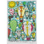 James Rizzi (1950 - 2011), I want to take you higher, 2001, 3-D Lithografie in Farbe, im Stein