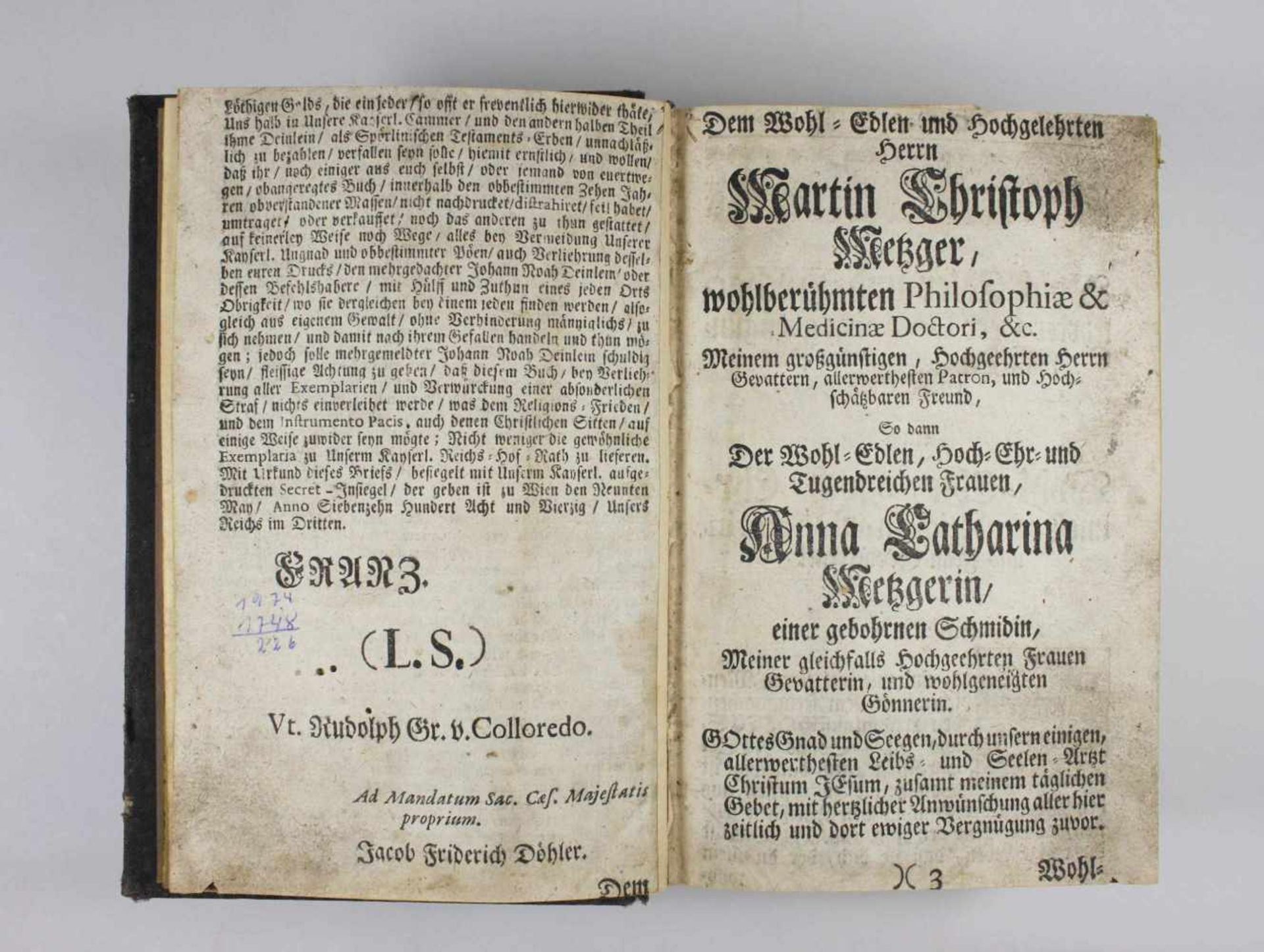 Evangelische Jesusschule 1728, gedruckt und verlegt: Johann Noah Deinlein, Nürnberg, Altersbedingter - Image 4 of 4