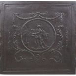 Stahlplatte mit der Darstellung des Apollon mit Lyra, zentral kreisförmig umrandet, umgeben von