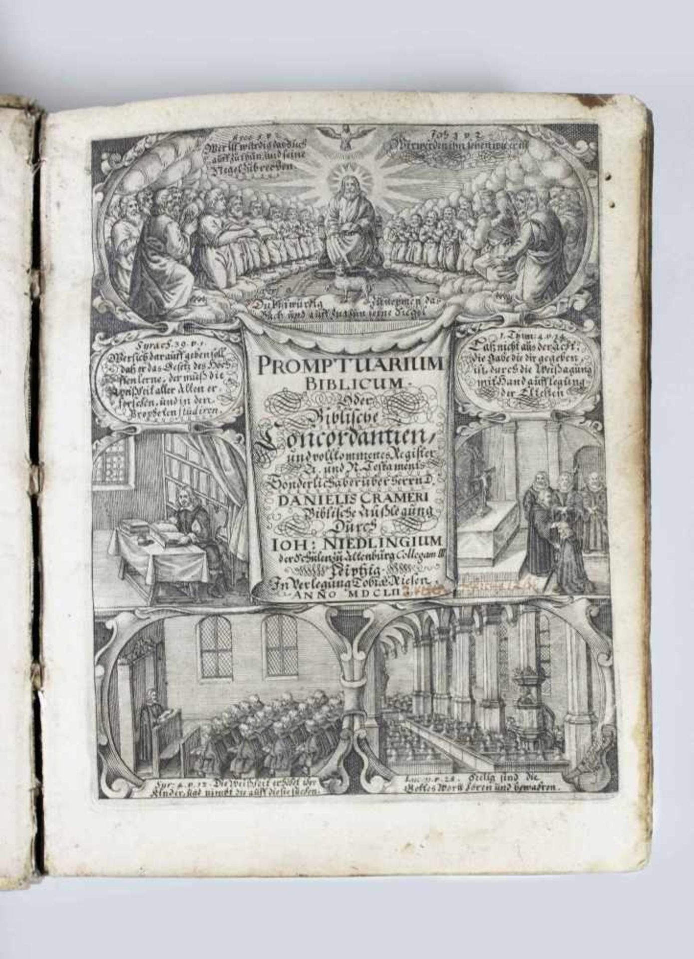 Niedling Johannes - Promtuarium Biblicum Rerum Et Locorum Communium, Oder Biblische Concordantien/ - Bild 3 aus 3