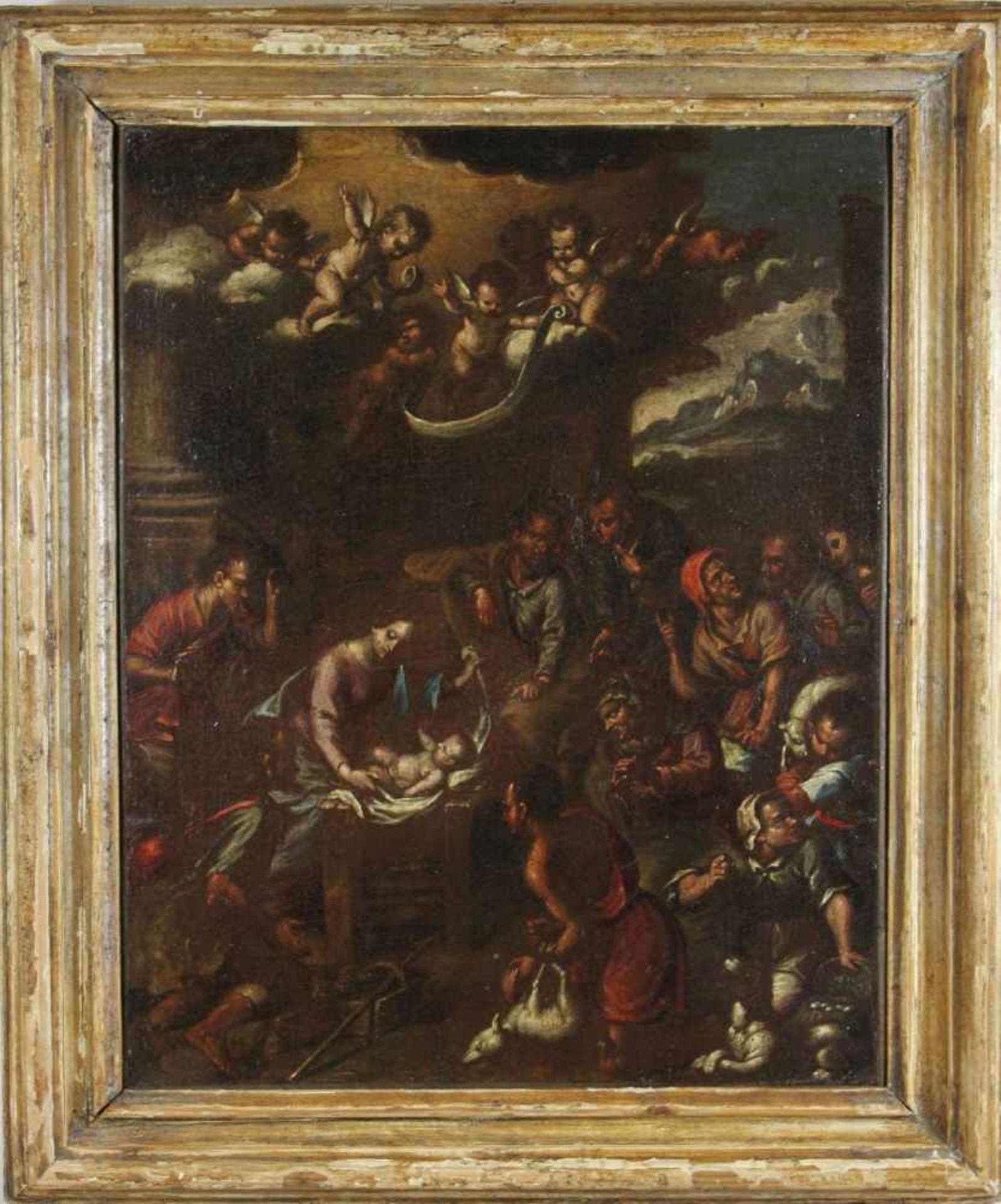 Anonymer italienischer Maler, Geburt Christi, wohl Venezianische Schule, 17./18. Jh., Öl auf Lwd., - Bild 2 aus 2