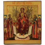Gottesmutter Petscherskaja, Ikone, Russland/ Ukraine, Anf. 19. Jh., Holztafel aus drei Teilen