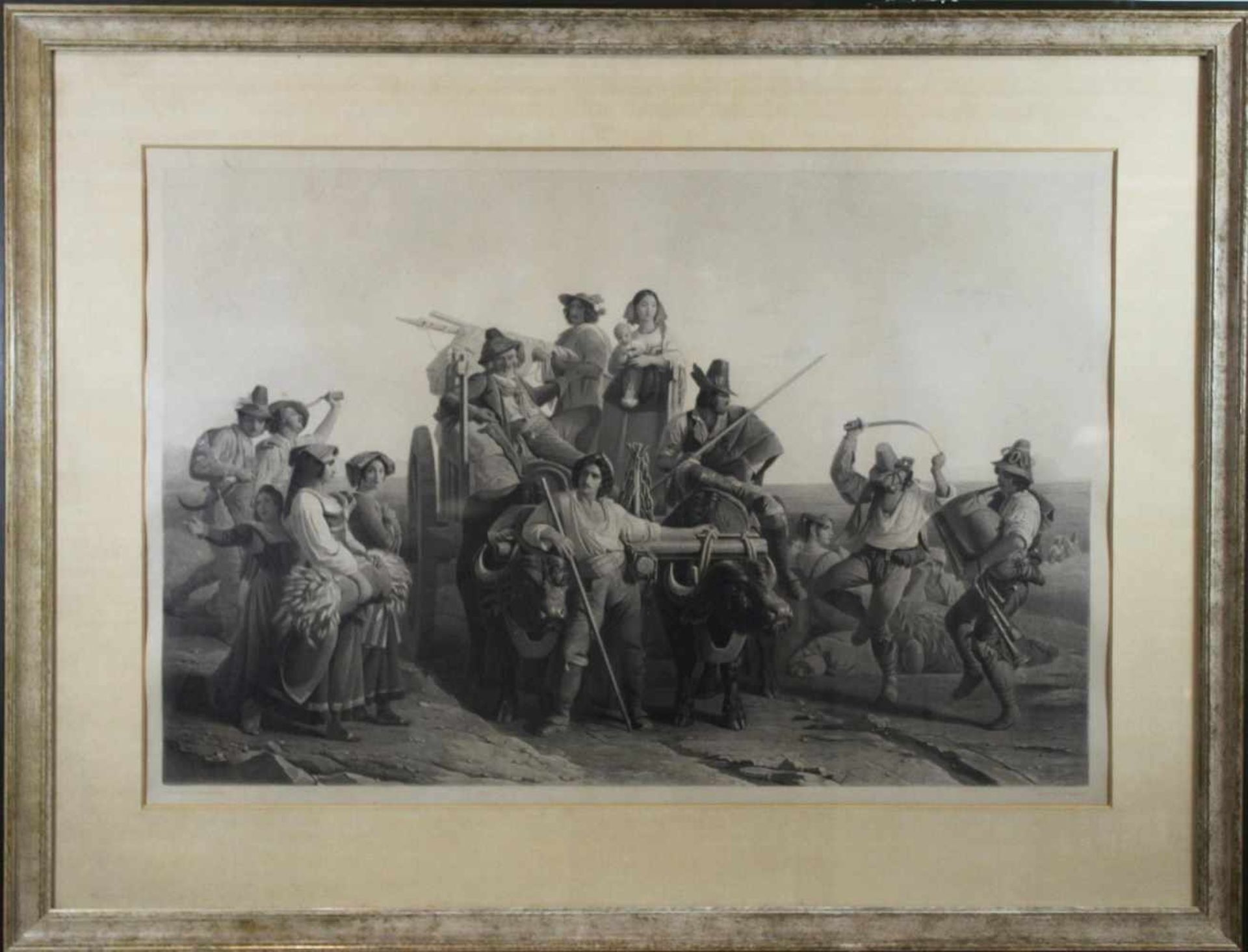 Louis Leopold Robert (1794 - 1835), Ankunft der Schnitter in den pontinischen Sümpfen, - Image 2 of 2