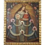 Maria Immaculata, wohl Maler der Schule von Cusco (auch Cuzco), Peru, 18. Jh., Öl a. Leinwand, Maße: