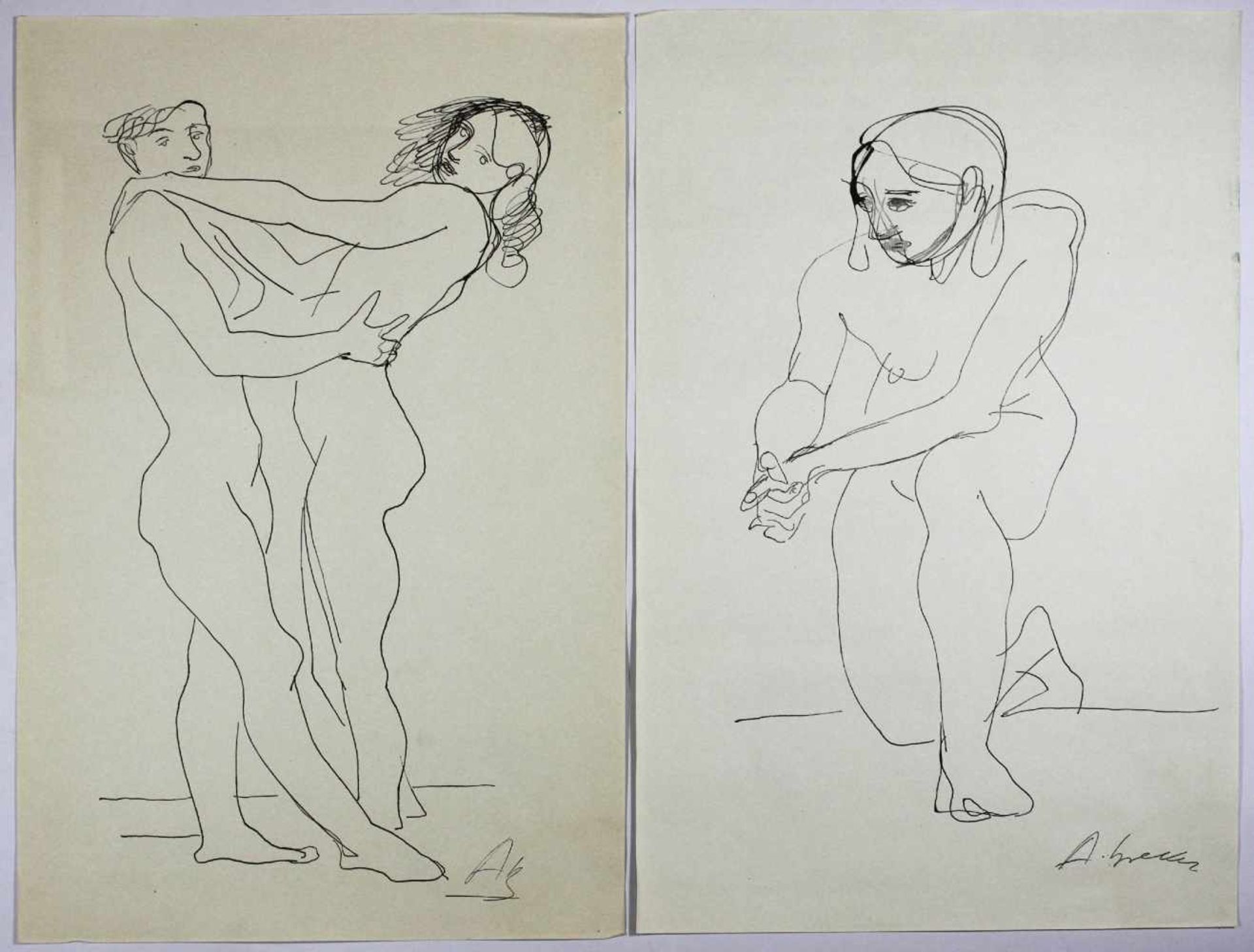 Arno Breker (1990-1991), Zeichnungen, Konvolut aus 7 Akte: 6 Faksimile-Drucke und einem - Bild 3 aus 6