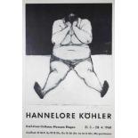 Hannelore Köhler, Plakat der Ausstellung im Karl-Ernst-Osthaus-Museum Hagen in 1968, mit Bleistift