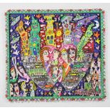 James Rizzi (1950 - 2011), The big apple is big on romance 1999, 3-D Lithografie in Farbe, im