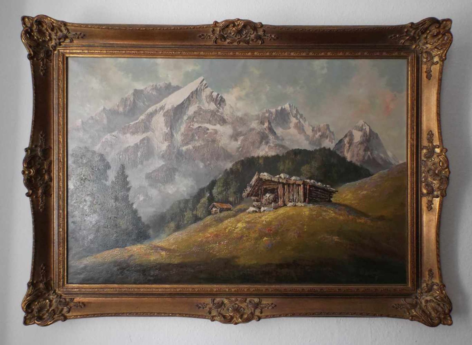 Wilhelm Neumayer (1912-1991), Münchner Akad., Alpenpanorama, Öl a. Lwd., unt. rechts sign. W.