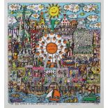 James Rizzi (1950 - 2011), The big apple is big on Coney Island 1999, 3-D Lithografie in Farbe, im