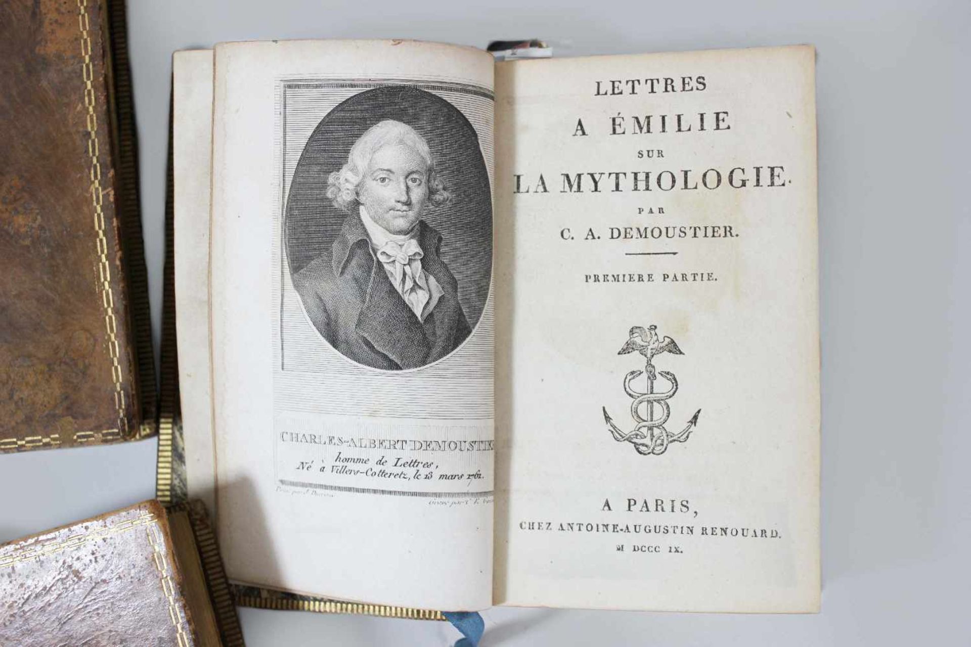 3 Bände: Charles-Albert Demoustier - Lettres a Emilie sur la Mythologie. Illustrierte Ausgabe im