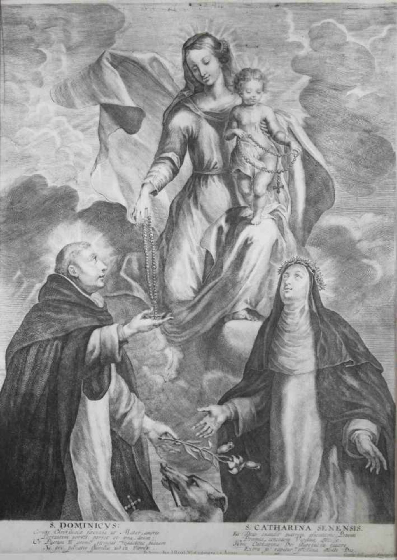 Konvolut aus 3 Kupferstichen: 1. Cornelius Galle der Ältere (1576 - 1650), S. Dominicus und S. - Image 4 of 4