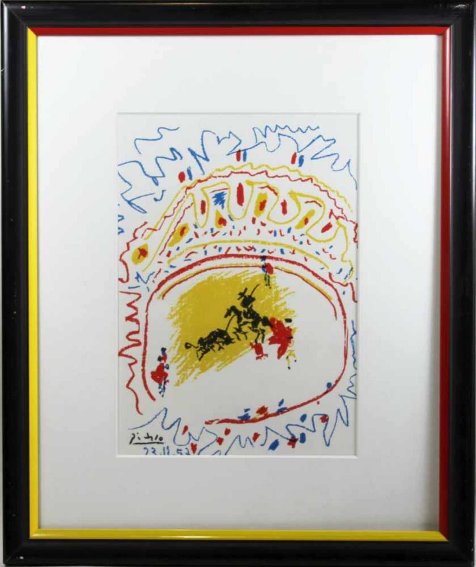 Pablo Picasso, La Petit Corrida, Farblithografie, im Stein sign., 1970er Jahre, Blattgröße: 31,5 x - Image 2 of 3