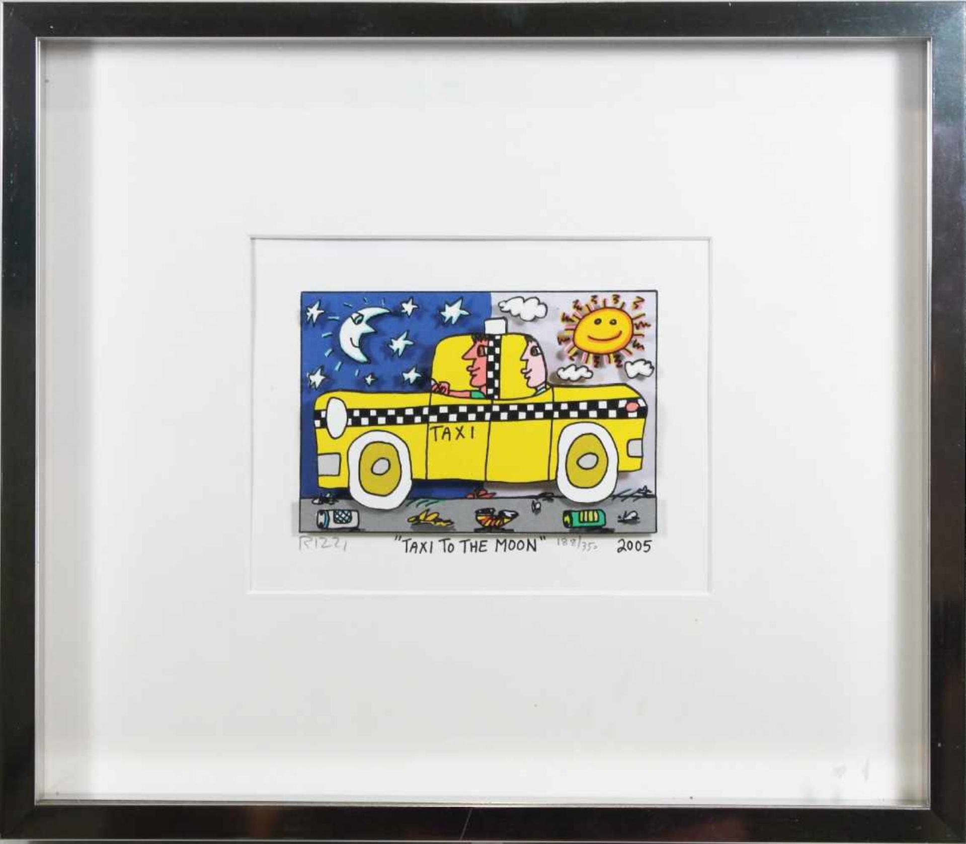 James Rizzi (1950 - 2011), Taxi to the Moon, 2005, 3-D Lithografie in Farbe, im Stein betitelt, - Image 2 of 3