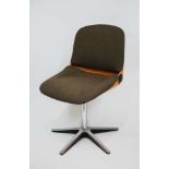 Wilkhahn Stuhl 232, Entwurf von Wilhelm Ritz in 1971, orangene glasfaserverstärkte Polyester-Sitz-