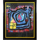 Kunstdruck, Friedensreich Hundertwasser, 1998, Lichtmaße: 59,5 x 48 cm, gerahmt: 69 x 58 cm.