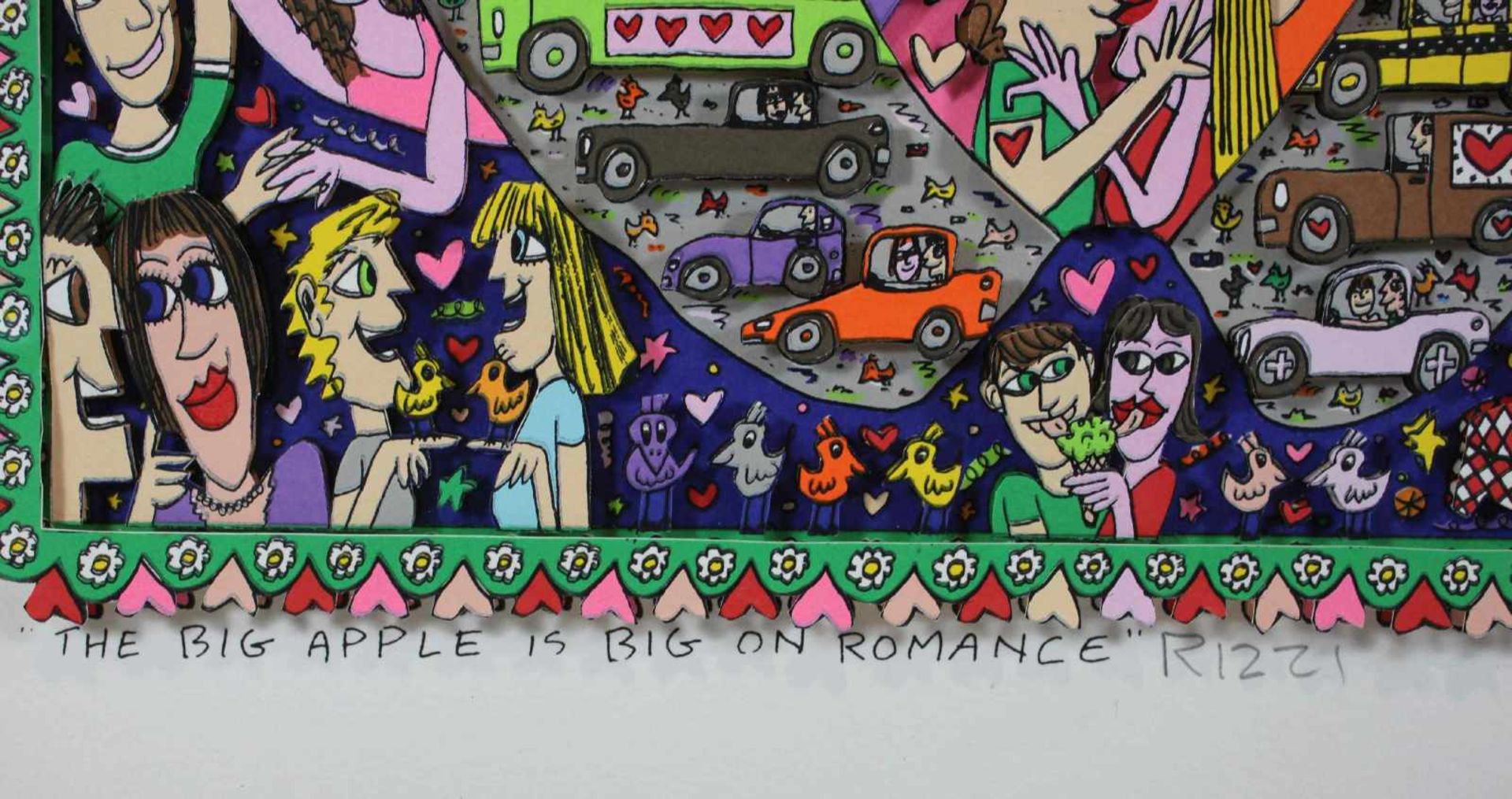 James Rizzi (1950 - 2011), The big apple is big on romance 1999, 3-D Lithografie in Farbe, im - Image 3 of 3