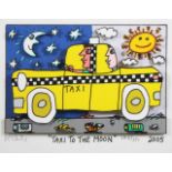 James Rizzi (1950 - 2011), Taxi to the Moon, 2005, 3-D Lithografie in Farbe, im Stein betitelt,