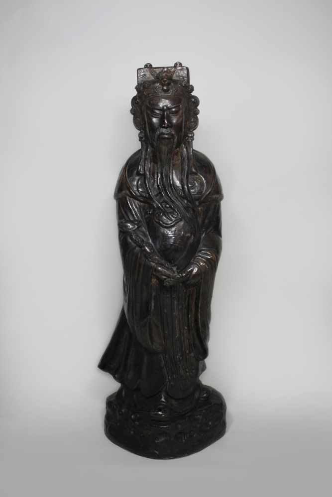 Große Keramikfigur von Austin Prod Inc 1980, Darstellung eines Geistlichen der Ching Dynasty,