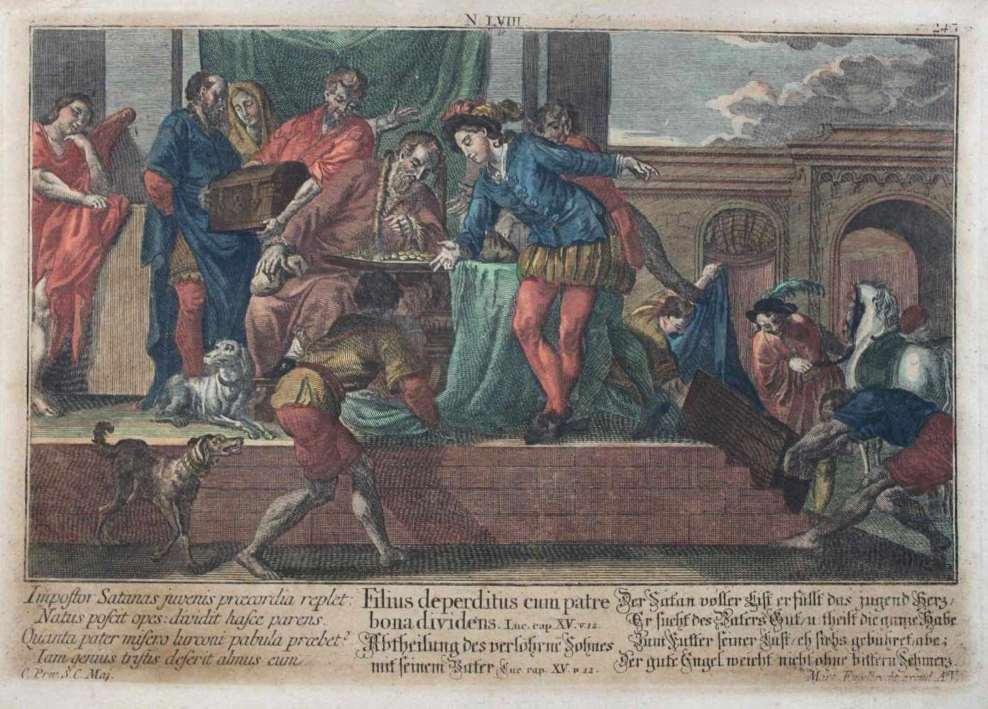 Martin Engelbrecht (deutsch, 1684 - 1756), Konvolut von 5 kolorierten Kupferstichen aus dem - Bild 5 aus 5