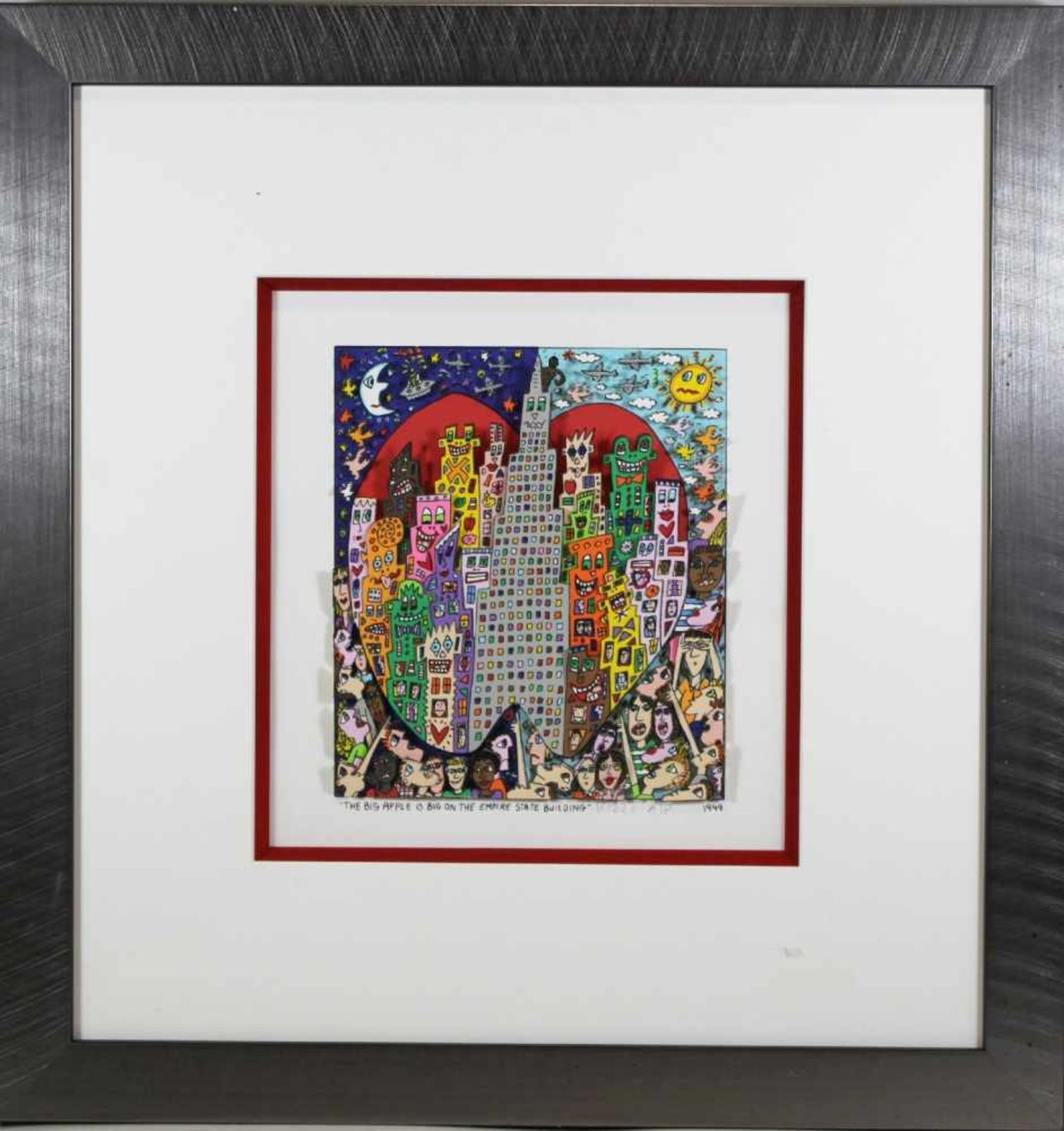 James Rizzi (1950 - 2011), The big apple is big on the Empire State Building 1999, 3-D Lithografie - Image 2 of 3