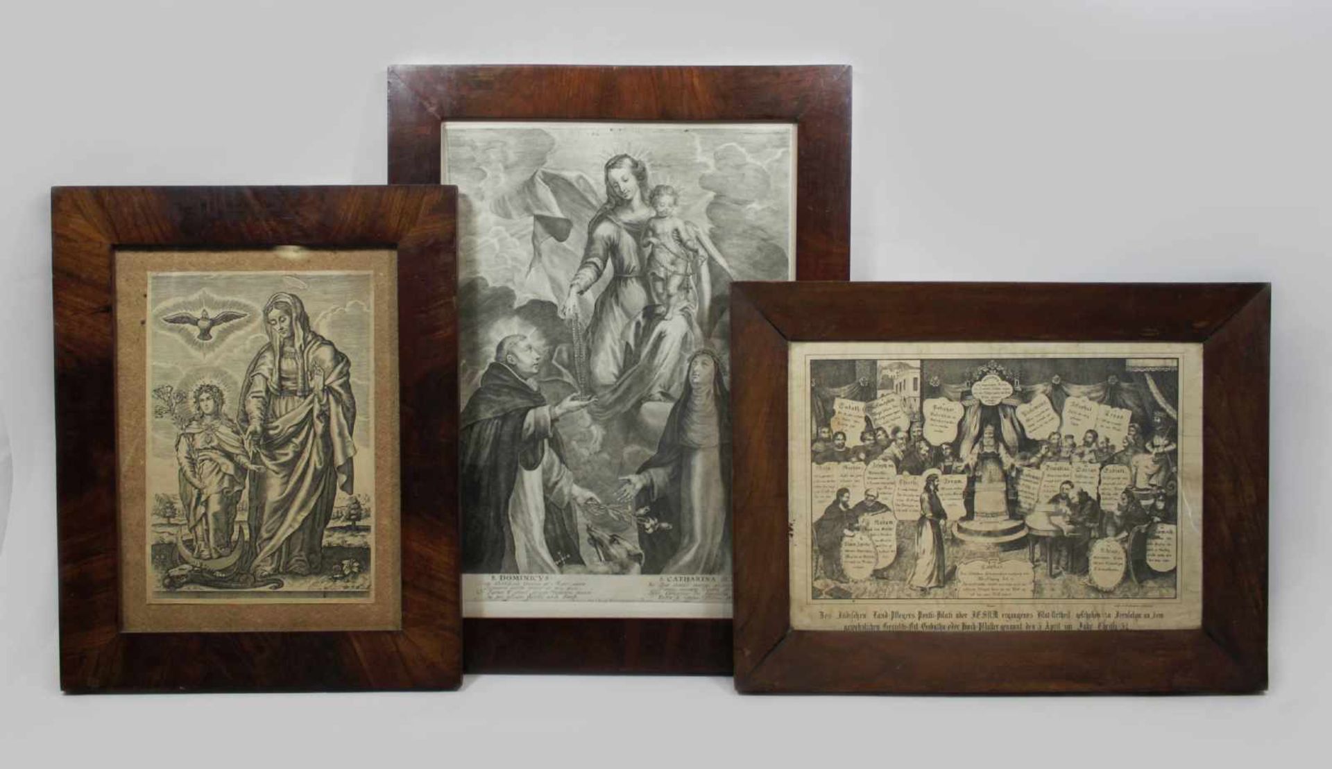 Konvolut aus 3 Kupferstichen: 1. Cornelius Galle der Ältere (1576 - 1650), S. Dominicus und S.