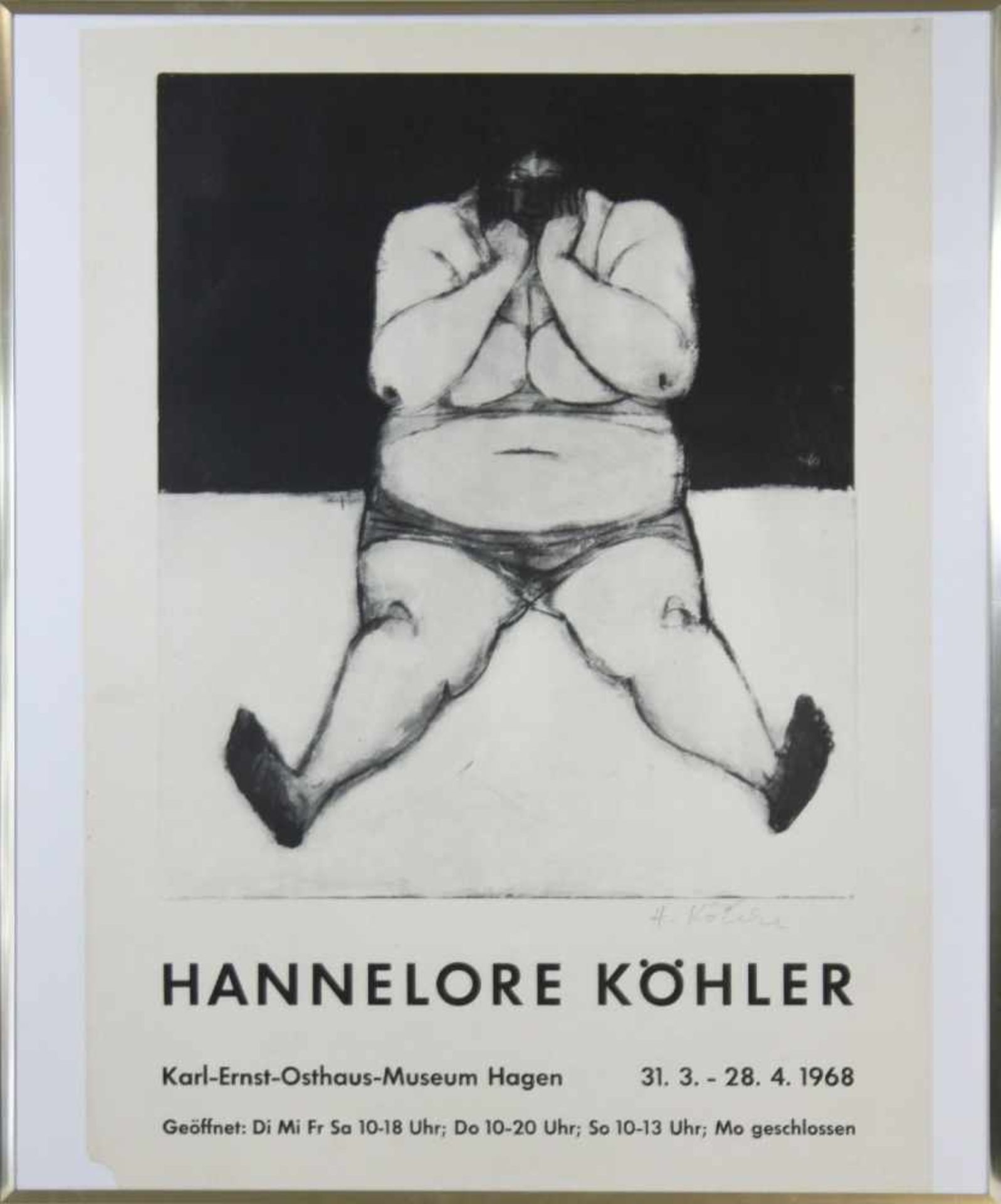 Hannelore Köhler, Plakat der Ausstellung im Karl-Ernst-Osthaus-Museum Hagen in 1968, mit Bleistift - Image 2 of 3