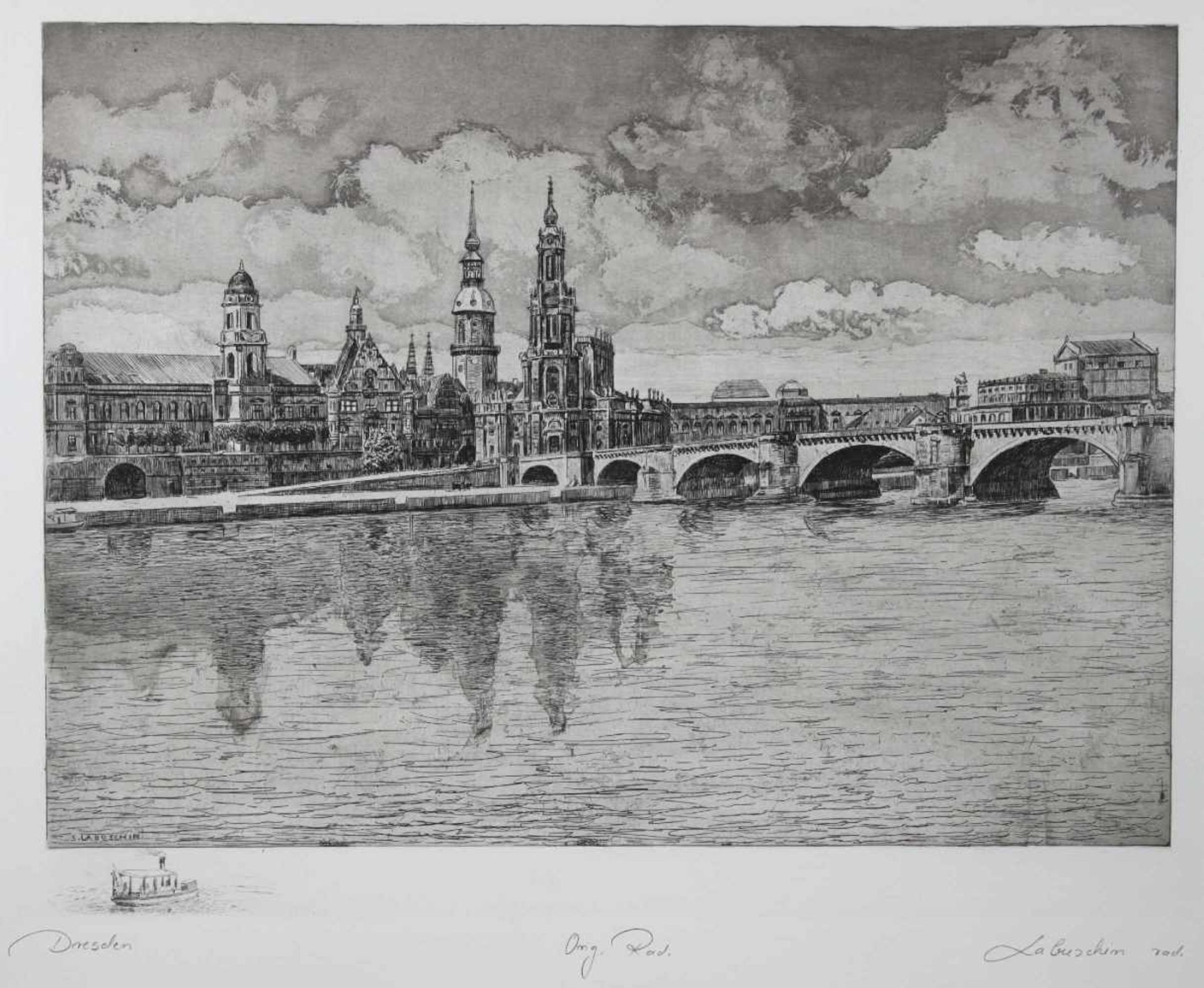 Siegfried Laboschin (1868-1929), Dresden, Radierung, in der Platte signiert, S. Laboschin, unter der