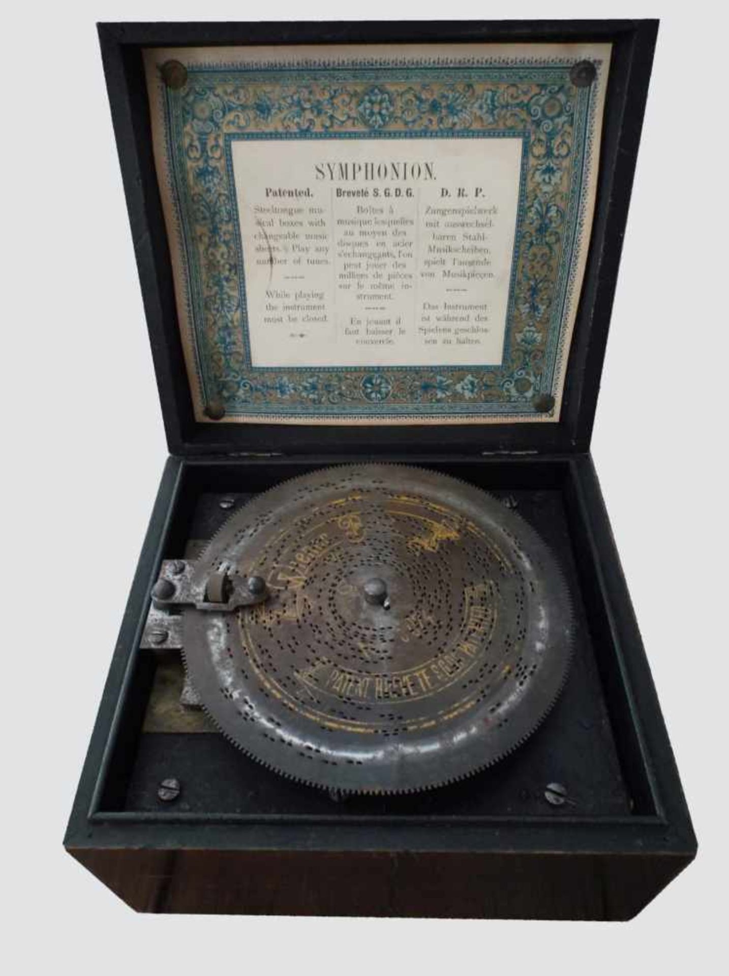 Symphonion mit 25 Platten, Symphonion-Musikwerken Leipzig-Gohlis, um 1900, Stimmkamm mit 41