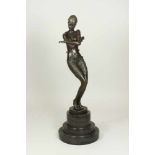 Tänzerin, Bronze Skulptur nach Ferdinand Preiss, Gießerstempel: A7677, Signatur: Ferdinand Paris,