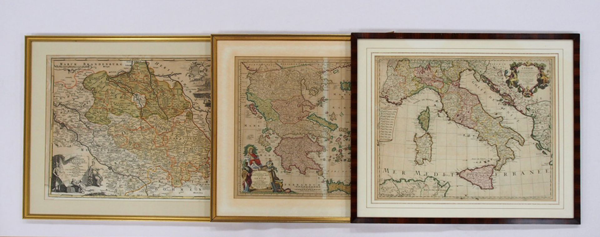 Drei Karten des 18. Jahrhunderts