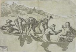 CARPI, Ugo da1450-1532Der wunderbare Fischzug PetriClairobscurholzschnitt, nach 1518, Auflage des