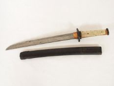 Kurzer Wakasaschi-DolchGriff Rochenhaut, Klinge Eisen, Japan, um 1900, Länge 53 cm