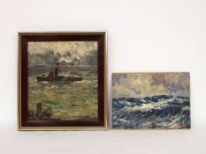 SCHROETER, Richard1873-1942Zwei GemäldeÖl auf Leinwand, auf Karton gezogen, signiert, bis zu 29 x 26