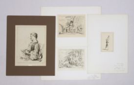 AUDRAN, Jean1667-1756Drei Blatt Radierungen nach Watteauaus: Figures de differents caractères, bis