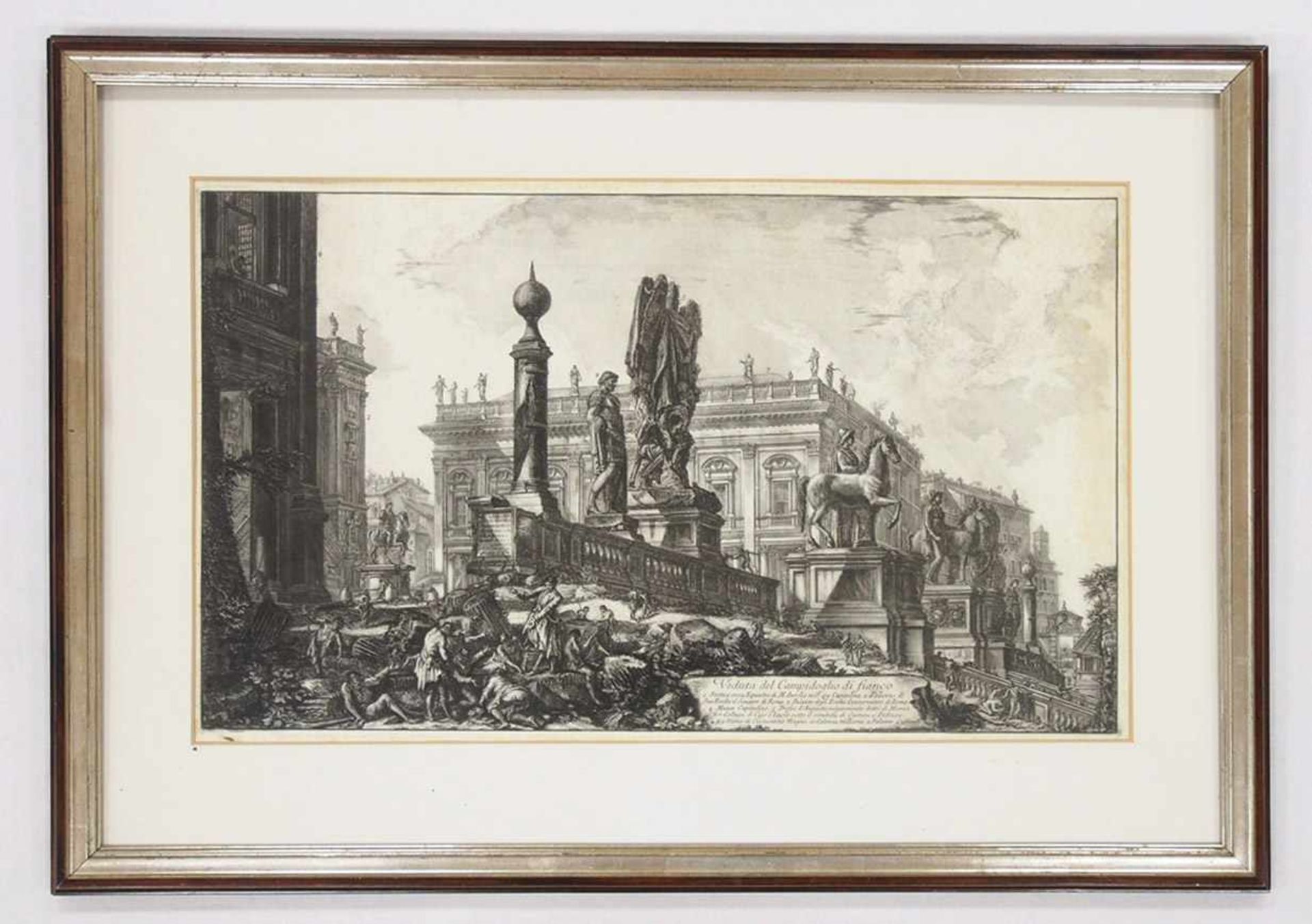 PIRANESI, GiovannI Baptista1720-1778Veduta del Campidoglio di FiancoRadierung, 42 x 70 cm, gerahmt - Bild 2 aus 2