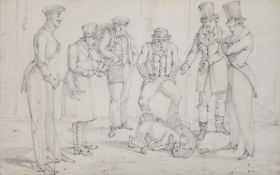 ALKEN, Henry Thomas1785-1851HundekampfBleistift auf Papier, 11,5 x 18,5 cm (montiert im